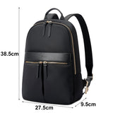 Waterproof 14-inch Laptop Backpack - Lightweight and Casual - Black - Front View