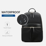 Waterproof 14-inch Laptop Backpack - Lightweight and Casual - Black - Rear View