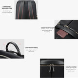Waterproof 14-inch Laptop Backpack - Lightweight and Casual - Black - 45-Degree Angle