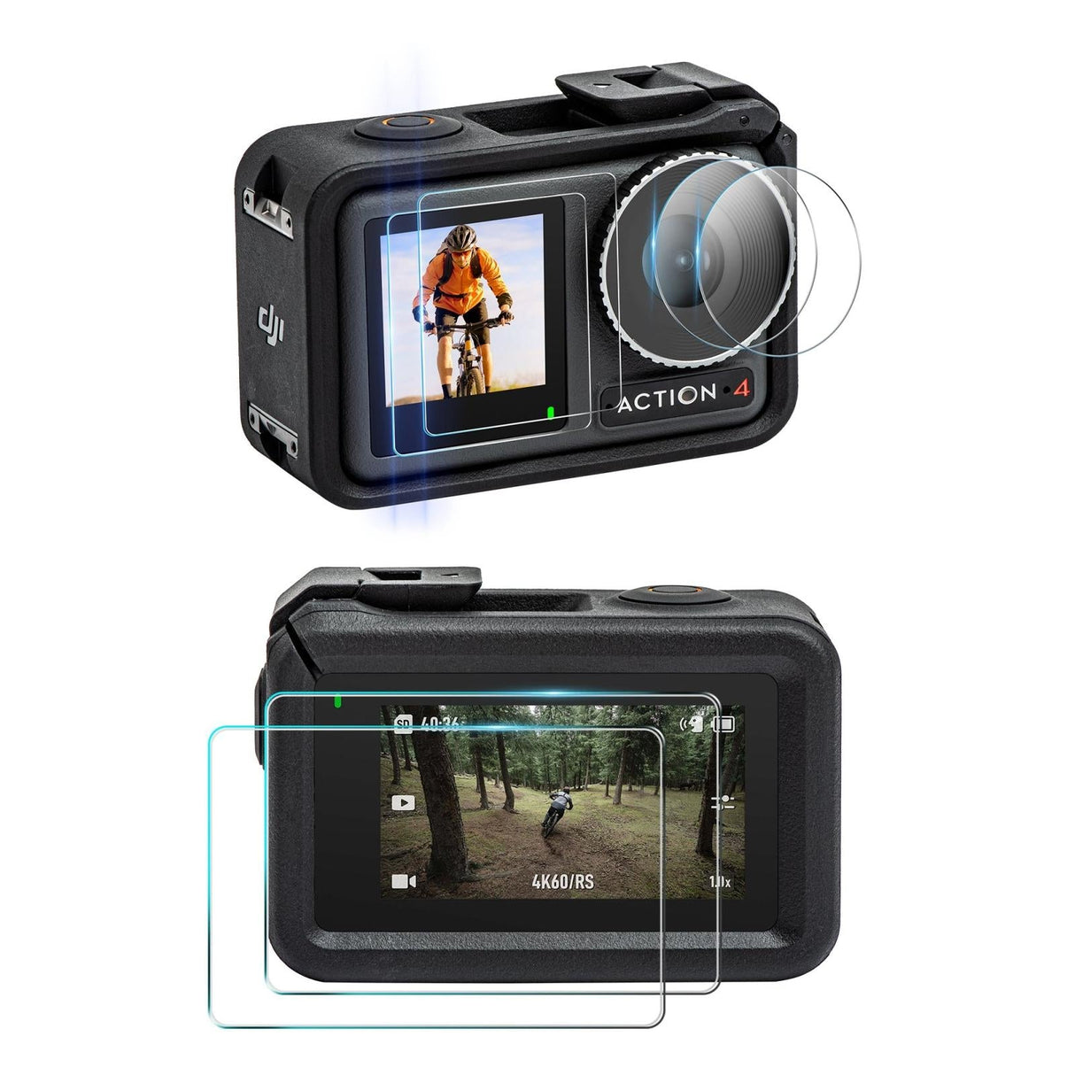 Tempe Glass Lens Protector for Dji Action - 3-in-1 Set