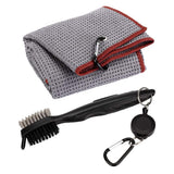 Club Cleaning Brush & Hook Towel Golf Set - Compact & Convenient - White - Extra Image