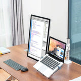 Silver Desktop Monitor Stand - Lifts Laptop - Low Angle