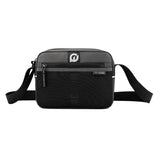Men Nylon Crossbody Satchel For Outdoor Use - Black - Front View