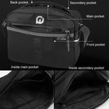 Men Nylon Crossbody Satchel For Outdoor Use - Black - Rear View