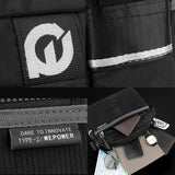 Men Nylon Crossbody Satchel For Outdoor Use - Black - Close-Up Angle