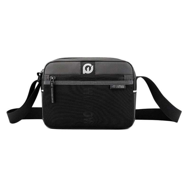 Men Nylon Crossbody Satchel For Outdoor Use - Black