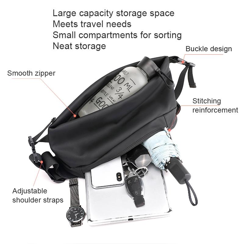 Men Casual Shoulder Bag Chest Pack For On The Go Convenience - Dark Blue