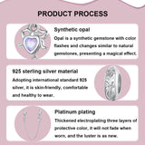 925 Sterling Silver Platinum Opal Bow Safety Chain - Top-Down View
