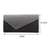 Black Rhinestone Shoulder Bag For Dinner & Cosmetics
