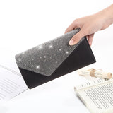 Black Rhinestone Shoulder Bag For Dinner & Cosmetics - Top-Down View