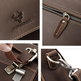 Retro Leather Men Crossbody Bag Small Square - Brown