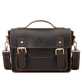 Retro Leather Men Crossbody Bag Small Square - Brown - Extra Image