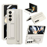 For Samsung Galaxy Z Fold4 5G Phone Case With Pen Slots - Full Coverage - Light Brown - Front View