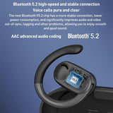 Wireless Bluetooth Earphones with Led Display - Zga Gs08 - Black - Rear View