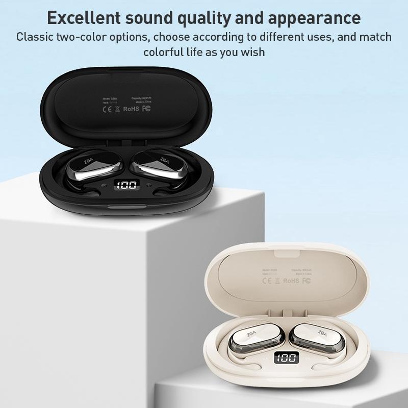 Wireless Bluetooth Earphones with Led Display - Zga Gs08 - Black