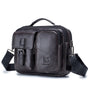 Retro Leather Men Shoulder Bag - Black