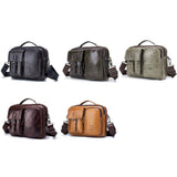 Retro Leather Men Shoulder Bag - Black