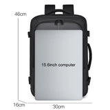 Large Capacity Expandable Business Backpack - Black - Side View