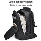 Large Capacity Expandable Business Backpack - Black - Top-Down View