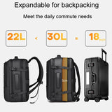 Large Capacity Expandable Business Backpack - Black - Extra Image