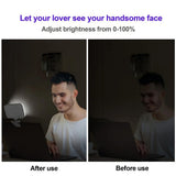 Rechargeable Clip-on Selfie Light with 66 Leds - 3 Modes for Phone Laptop Tablet - Black - White