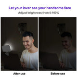 Rechargeable Clip-on Selfie Light with 66 Leds - 3 Modes for Phone Laptop Tablet - Black - White - Rear View
