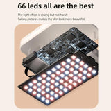 Rechargeable Clip-on Selfie Light with 66 Leds - 3 Modes for Phone Laptop Tablet - Black - White - Extra Image
