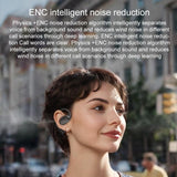 Black Open Wireless Bluetooth Earphones - Ysp18 Ows - Low Angle