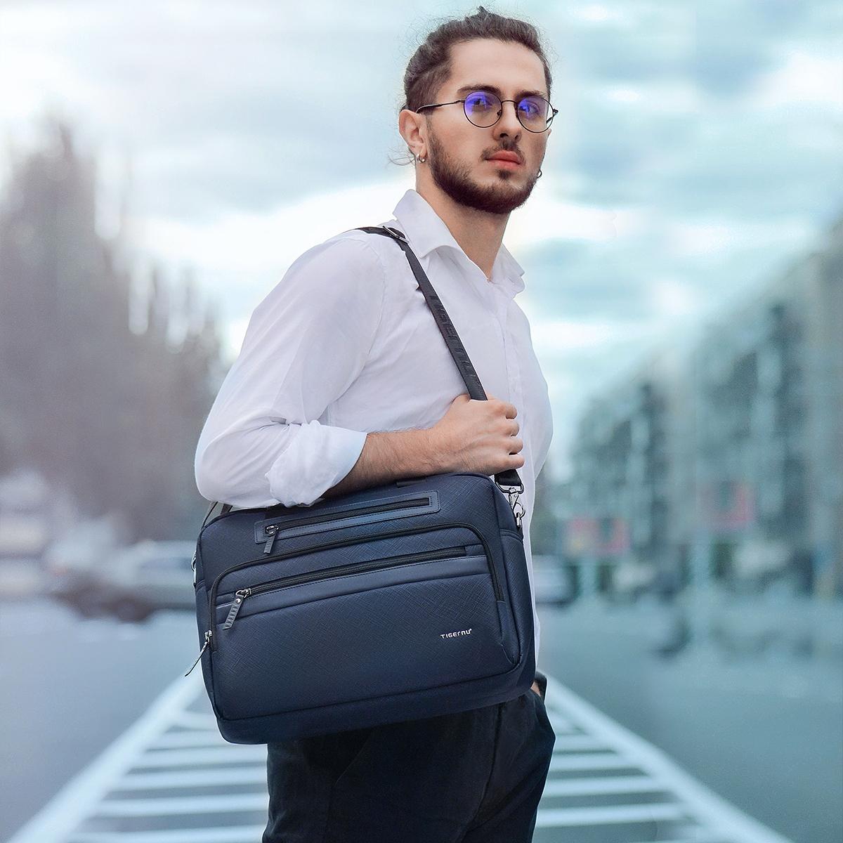 Versatile Men Laptop Briefcase - Black