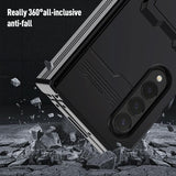 For Samsung Galaxy Z Fold4 5G Anti-Fall King Kong Phone Case - Black