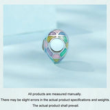 925 Sterling Silver Neon Love Heart Diy Beads Plated - Rear View