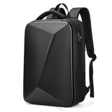 Expandable Usb Laptop Backpack for Business Travel - Black - Front View