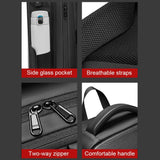 Expandable Usb Laptop Backpack for Business Travel - Black - 45-Degree Angle