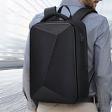 Expandable Usb Laptop Backpack for Business Travel - Black - Close-Up Angle