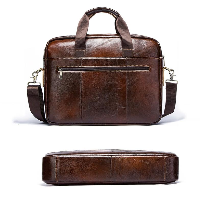 Retro Leather Messenger Bag For Men - Black