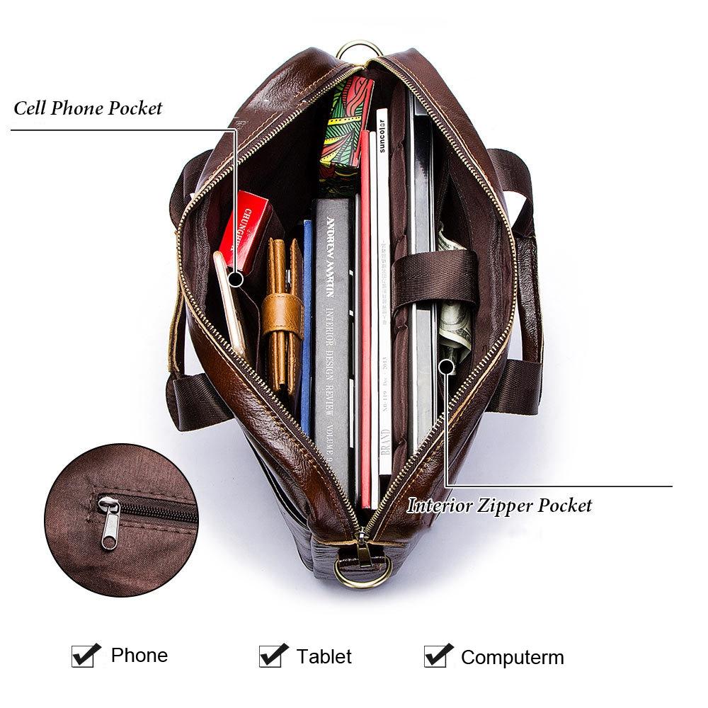 Retro Leather Messenger Bag For Men - Black