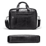 Retro Leather Messenger Bag For Men - Black - Extra Image