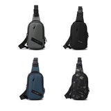 Oxford Cloth Chest Bag Shoulder Messenger - Black - Side View