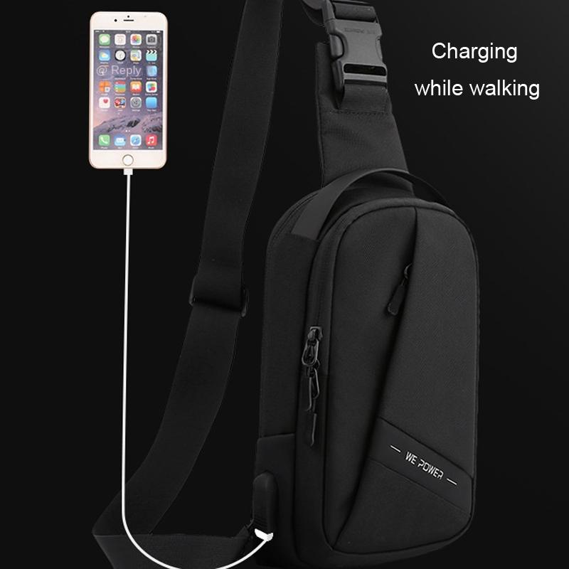 Oxford Cloth Chest Bag Shoulder Messenger - Black