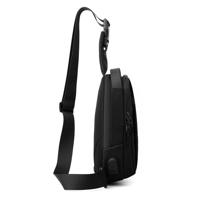 Oxford Cloth Chest Bag Shoulder Messenger - Black