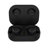 Waterproof T20 Tws Bluetooth Earphones with Charging Box and Noise-cancelling Hooks - Black