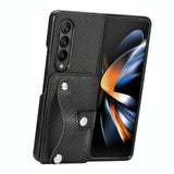 For Samsung Galaxy Z Fold4 5G Wristband Phone Case - Black
