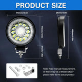 1 Pair 4 Inch Round Double Circle Angel Eye Work Light Black - Top-Down View