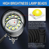 1 Pair 4 Inch Round Double Circle Angel Eye Work Light Black - 45-Degree Angle