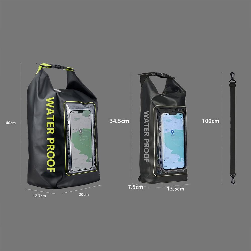 2 In 1 Waterproof Crossbody Phone Bag For Outdoor Cycling Swimming 2L Capacity - Black - 2L