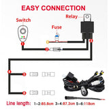 14W 9 - 30V 6 Inch Long Waterproof Car Work Headlight With Wire Set - Side View