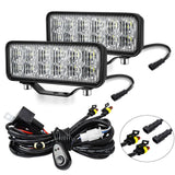 14W 9 - 30V 6 Inch Long Waterproof Car Work Headlight With Wire Set - Top-Down View