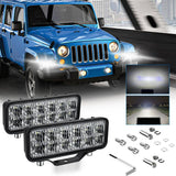 14W 9 - 30V 6 Inch Long Waterproof Car Work Headlight With Wire Set - 45-Degree Angle