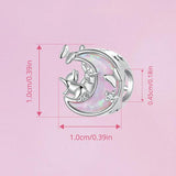 925 Sterling Silver Opal Moon Cat Pendant In Plating - Top-Down View