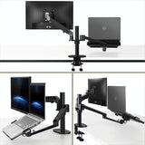 Adjustable Desktop Stand for 17-32 and 12-17 Monitors - Aluminum - Black - Close-Up Angle